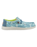 The Hey Dude Shoes Mens Wally H20 Tropical Shoes in Blue Tropical