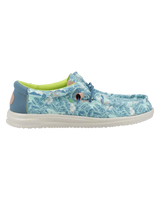 The Hey Dude Shoes Mens Wally H20 Tropical Shoes in Blue Tropical