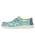 The Hey Dude Shoes Mens Wally H20 Tropical Shoes in Blue Tropical