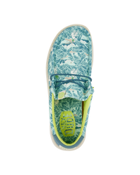 The Hey Dude Shoes Mens Wally H20 Tropical Shoes in Blue Tropical