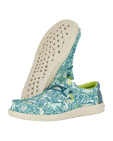 The Hey Dude Shoes Mens Wally H20 Tropical Shoes in Blue Tropical