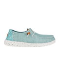 The Hey Dude Shoes Womens Wendy Heathered Slub Tropical Shoes in Blue