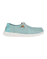 The Hey Dude Shoes Womens Wendy Heathered Slub Tropical Shoes in Blue