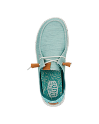 The Hey Dude Shoes Womens Wendy Heathered Slub Tropical Shoes in Blue