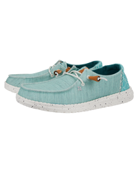 The Hey Dude Shoes Womens Wendy Heathered Slub Tropical Shoes in Blue