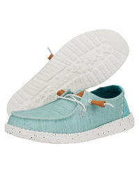 The Hey Dude Shoes Womens Wendy Heathered Slub Tropical Shoes in Blue