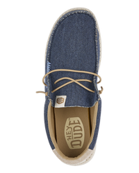 The Hey Dude Shoes Mens Wally Coastline Jute Shoes in Navy