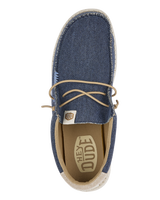 The Hey Dude Shoes Mens Wally Coastline Jute Shoes in Navy