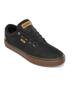 The Etnies Mens Barge LS Shoes in Black, Gum & Silver