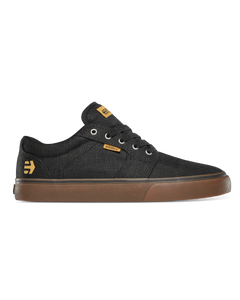 The Etnies Mens Barge LS Shoes in Black, Gum & Silver