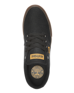 The Etnies Mens Barge LS Shoes in Black, Gum & Silver