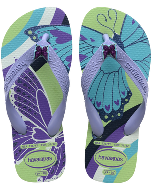 The Havaianas Girls Girls Fantasy Flip Flops in Citronela & Lilac Breeze