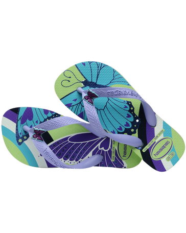 The Havaianas Girls Girls Fantasy Flip Flops in Citronela & Lilac Breeze