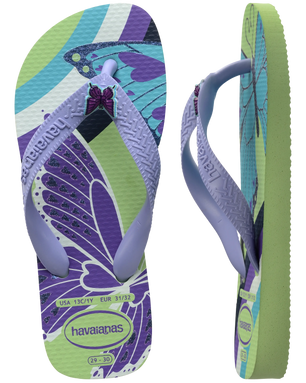 The Havaianas Girls Girls Fantasy Flip Flops in Citronela & Lilac Breeze