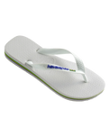 The Havaianas Mens Brazil Logo Flip Flops in White