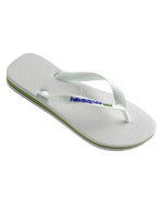 The Havaianas Mens Brazil Logo Flip Flops in White