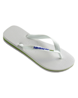 The Havaianas Mens Brazil Logo Flip Flops in White