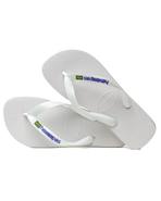 The Havaianas Mens Brazil Logo Flip Flops in White