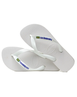 The Havaianas Mens Brazil Logo Flip Flops in White