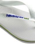 The Havaianas Mens Brazil Logo Flip Flops in White