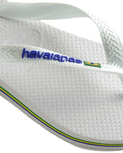 The Havaianas Mens Brazil Logo Flip Flops in White