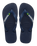 The Havaianas Mens Brazil Logo Flip Flops in Navy Blue