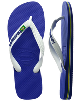 The Havaianas Mens Brazil Logo Flip Flops in Marine Blue