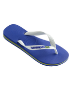 The Havaianas Mens Brazil Logo Flip Flops in Marine Blue