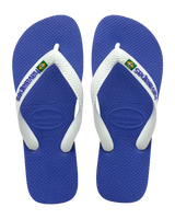 The Havaianas Mens Brazil Logo Flip Flops in Marine Blue