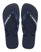 The Havaianas Boys Boys Brazil Logo Flip Flops in Navy Blue