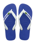 The Havaianas Boys Boys Brazil Logo Flip Flops in Marine Blue