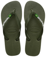 The Havaianas Boys Boys Brazil Logo Flip Flops in Green