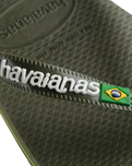 The Havaianas Boys Boys Brazil Logo Flip Flops in Green