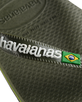 The Havaianas Boys Boys Brazil Logo Flip Flops in Green