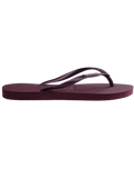 The Havaianas Womens Slim Logo Metallic Flip Flops in Purple Soil