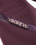 The Havaianas Womens Slim Logo Metallic Flip Flops in Purple Soil