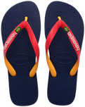 The Havaianas Mens Brazil Mix Flip Flops in Navy Blue & Ruby Red