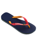 The Havaianas Mens Brazil Mix Flip Flops in Navy Blue & Ruby Red