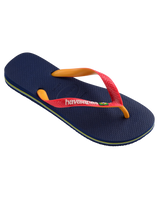 The Havaianas Mens Brazil Mix Flip Flops in Navy Blue & Ruby Red