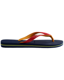 The Havaianas Mens Brazil Mix Flip Flops in Navy Blue & Ruby Red