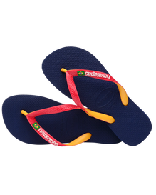 The Havaianas Mens Brazil Mix Flip Flops in Navy Blue & Ruby Red