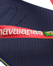The Havaianas Mens Brazil Mix Flip Flops in Navy Blue & Ruby Red
