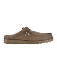 The Hey Dude Shoes Mens Wally Slip Canvas Shoes in Walnut