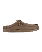 The Hey Dude Shoes Mens Wally Slip Canvas Shoes in Walnut