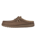 The Hey Dude Shoes Mens Wally Slip Canvas Shoes in Walnut