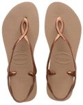 The Havaianas Womens Luna Flip Flops in Rose Gold