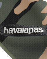 The Havaianas Mens Top Camu Flip Flops in Green Olive & Black