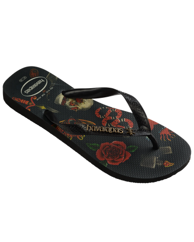 The Havaianas Mens Top Tribo Flip Flops in Black & Black