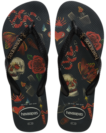 The Havaianas Mens Top Tribo Flip Flops in Black & Black