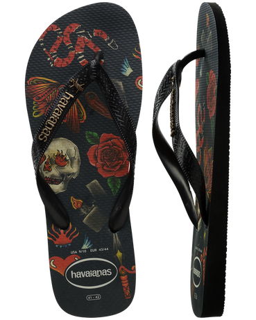 The Havaianas Mens Top Tribo Flip Flops in Black & Black